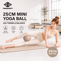 Ballon de Pilates en PVC 8 pouces, ballon d'exercice pour entraînement du tronc avec pompe à aiguille, massage, écologique, yoga, PT, rose/beige/thé au lait/noir