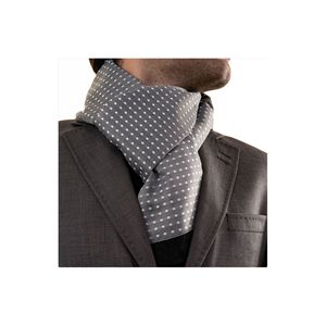 ผ้าพันคอผ้าคลุมไหล่สองด้านลายจุดสีขาวบนสีเทา - Product Image 1