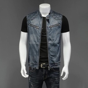 เสื้อกั๊กผู้ชายไซส์ใหญ่สำหรับฤดูหนาว แบบลำลอง คอปกกลม ระบายอากาศได้ดี ผลิตจากผ้าฝ้ายเดนิม ปิดด้วยซิป คุณภาพสูง - Product Image 2