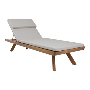 <b>Foldable</b> Sunbed Outdoor Lounger with Solid Teak Wood and Cushion for Hotel Use - Product Image 4