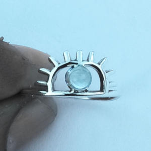 แหวนพลอยมูนสโตนสีเงินสเตอร์ลิงสีรุ้งทำด้วยมือ925จากอินเดียสำหรับสาวๆและผู้หญิงสำหรับงานปาร์ตี้และวันเกิด - Product Image 3