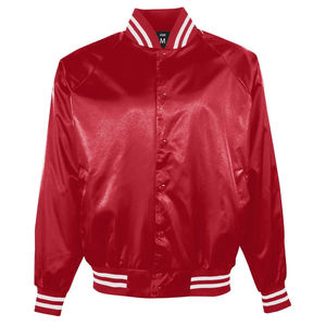 Chaquetas universitarias de satén Chaqueta de bombardero de hombre con logotipo de color personalizado para hombre Puños acanalados a prueba de viento - Product Image 2