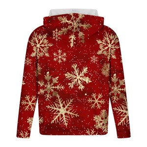 Sweatshirts de Noël pour hommes 2025 – Nouveaux sweats à capuche tendance à manches longues imprimés flocons de neige pour Noël, grandes tailles - Product Image 3