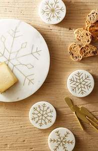 Modern White Marble Style Coffee Table Decor Ceramic <b>Coasters</b> Set of 6 with Holder <b>Heat</b> Resistant & Non-Slip 4 Inch Diameter - Product Image 2