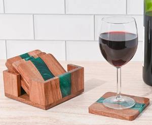 Elegante juego de posavasos de resina para decoración de comedor de mesa de café de Ladiesclutches And More - Product Image 1