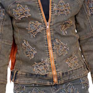 Veste en jean délavée pour femmes, fermeture éclair sur le devant, coupe ajustée, style vintage, décontractée, streetwear - Product Image 5