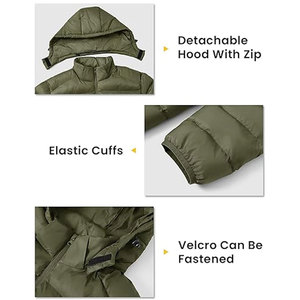 High Street Men's Casual Winter <b>Puffer</b> <b>Jacket</b> High Quality Custom <b>Light</b> Denim Canvas with OEM Printed Logo Pocket - Product Image 4