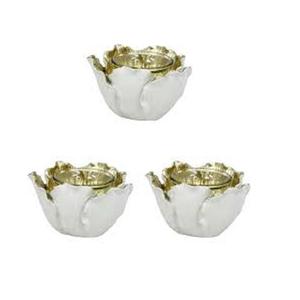 Vente en gros en usine de bol à bougie de forme ronde avec revêtement en poudre blanc finition brillante en relief pour la décoration de la maison meilleure qualité - Product Image 5