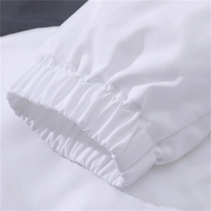 แจ็คเก็ตกันลมน้ำหนักเบามีซิปมีฮู้ดสำหรับผู้ชายและผู้หญิงแจ็คเก็ตผู้ชายสีดำสีขาวโพลีเอสเตอร์ - Product Image 2