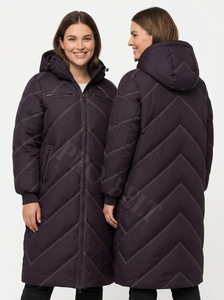 Nueva Moda, Ropa Personalizada, Chaqueta Acolchada Extra Larga con Capucha, Chaqueta de Invierno con Cierre Frontal, Abrigo Acolchado Ligero y Cálido - Product Image 2