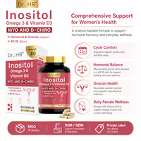 En stock : Capsules d'inositol avec 40 % de MYO et 10 % de D-Chiro, Omega-3, Vitamine D3 pour le soutien hormonal et ovarien, bien-être et énergie féminins