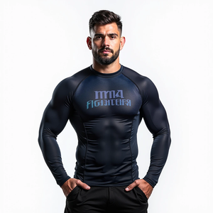 Protectores de erupción personalizados de primera calidad, venta al por mayor, equipo de MMA sublimado duradero para atletas de deportes de combate y entrenamientos de gimnasio - Product Image 3