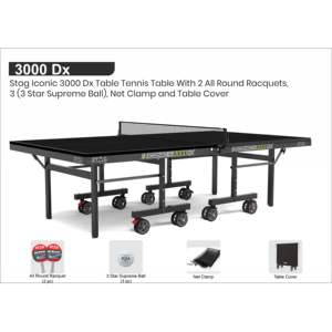 โต๊ะปิงปอง Iconic 3000 DX รุ่น Stag คุณภาพสูง ทันสมัย สำหรับเล่นในร่ม/กลางแจ้ง สีดำ ทำจาก MDF พับได้ เคลื่อนย้ายสะดวก ได้รับการรับรองจาก ITTF - Product Image 5