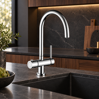 Robinet de cuisine extractible WYRAX Matte-Way, monocommande, à poser sur comptoir, en laiton moderne sans plomb, avec douchette extractible et mitigeur à valve céramique