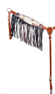 Endurance Ensemble Complet Course de Chevaux Western Nylon Personnalisé Cheval Bride Headstall et Collier de Poitrine Cuir de Vache Western - Product Image 2
