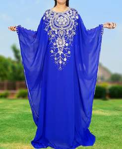 <b>Women</b> Casual Plus Size Beaded Polyester Abaya <b>Kaftans</b> White Wholesales Muslim - Product Image 3