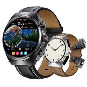 Montre connectée « Quand il fait pluie » avec écran IPS de 1,53 pouce, NFC, moniteur de fréquence cardiaque, bracelet en cuir, tracker d'activité unisexe - Product Image 1