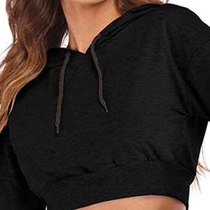 Nuevo diseño personalizado de alta calidad Mujeres Crop Top Sudaderas con capucha Precio al por mayor Mujeres Crop Top Sudaderas con capucha Mejor tarifa - Product Image 6