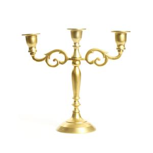 Candélabre en métal doré à 3 bras, élégant pour la maison, les mariages, les fêtes de Noël, centre de table, candélabre sur pied - Product Image 1