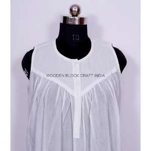 Vestido Largo sin Mangas con Estampado Floral Vintage para Mujer, Vestido de Noche de Algodón Suave y Fluido, Transparente, Blanco, Cómodo - Product Image 1