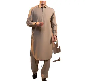 स्टाइलिश पुरुषों की नई डिजाइन पाकिस्तानी में Shalwar कमीज ठोस रंग से अधिक डिजाइन पूर्ण आस्तीन पोशाक शादियों और समारोह के लिए
