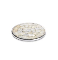 Ensemble de sous-verres en nacre écologiques faits à la main de luxe pour la décoration de la maison Sous-verres ronds personnalisés Boîte cadeau