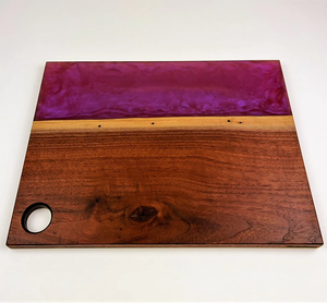 Tabla de cortar de resina epoxi Simple y tabla de cortar de madera Tabla de cortar de resina epoxi azul de madera maciza de lujo cuadrada - Product Image 6