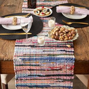 Chemin de table en coton Boho recyclé multicolore Chemins de table décoratifs faits à la main à prix compétitif de l'Inde - Product Image 4