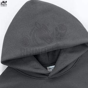 Nouveaux sweats à capuche oversize en coton mélangé et polaire RHINOFLEX GEAR, unis, teints en pièce, avec poche, respirants, unisexes, dernier design, tendance - Product Image 4