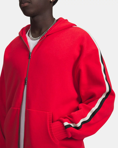 Men's Red Lining Hooded Pullover Sweatshirt Regular Fit Casual Autumn Knitted 100% Cotton French Terry Breathable RALMED Hoodie - Product Image 6