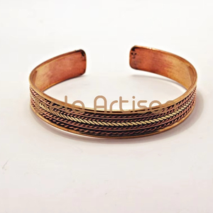 Handmade <b>Copper</b> Cuff Bracelet Pure <b>Copper</b> Brass Iron Healing Fashion <b>Bangles</b> for <b>Men</b> Women Magnets Included Direct From Nepal - Product Image 1