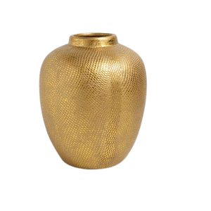 Vase à fleur décoratif moderne en métal et aluminium finition argentée design martelé métal nickelé pour la décoration de la chambre à coucher du salon - Product Image 3