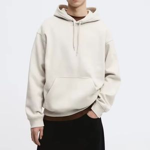 เสื้อฮู้ดดี้ทรงบ็อกซี่ขนาดใหญ่พิเศษสำหรับผู้ชาย ผ้าหนานุ่ม ใส่ได้ในฤดูหนาว สไตล์พรีเมียม สตรีทแวร์ ปักโลโก้ตามสั่ง ขายส่งจำนวนมาก รับผลิตแบบ OEM ODM - Product Image 3