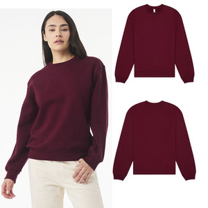 Sudadera de cuello redondo de felpa unisex de alta calidad Bella Canvas color granate para mujer, sudadera de cuello alto 100% algodón para hombre, invierno 2026 - Product Image 3