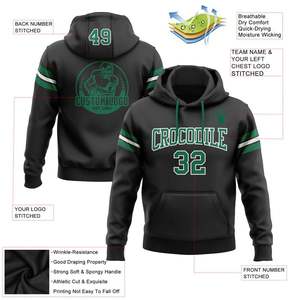 Football Hoodie with <b>Green</b> Letters Design Fleece Full Dye Sublimation Sweatshirts <b>Mens</b> 100% Polyester Fleece <b>Hoodies</b> - Product Image 2