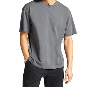 T-shirt unisexe noir à manches régulières et col rond, 100 % coton, coupe ample, décontracté, couleur unie, jersey tricoté, teinture unie, séchage rapide - Product Image 3