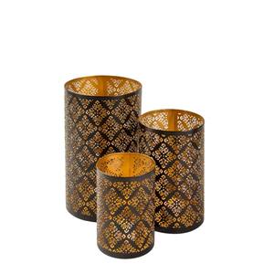 Bougeoirs en métal avec revêtement en poudre noire de conception classique, motif floral découpé pour la décoration intérieure - Product Image 5