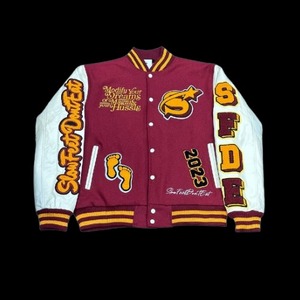 Chaqueta Universitaria de Béisbol con Mangas de Cuero y Bordado Chenille Personalizado, Nuevos Estilos de Venta Caliente 2025-26 - Product Image 4