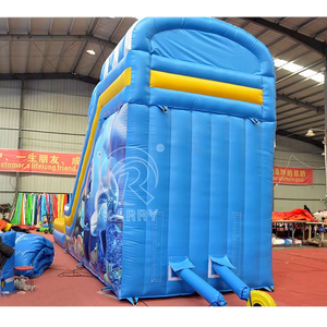 สไลเดอร์น้ำเป่าลมรูปฉลามยักษ์ ขนาด 29 ฟุต เกรดเชิงพาณิชย์ ผลิตจาก PVC สำหรับเด็กเล่นในร่มและกลางแจ้ง - Product Image 4