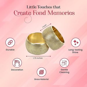Brass Alloy Napkin <b>Ring</b> Exclusive <b>Indian</b> Christmas Table Decor for Wedding Parties Enhances Dining Ambiance - Product Image 2