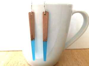 Pendientes de Resina y Madera para Joyería Artesanal, Accesorios Ligeros y Elegantes - Product Image 4