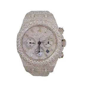 Exquisite Luxury Mechanical Automatic Movement Stainless Steel <b>Watch</b> Premium Moissanite Diamonds Iced Finish Simple Design for - Product Image 2