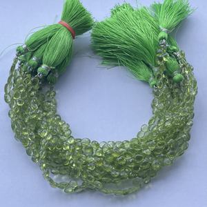 Cuentas de piedra de peridoto Natural en forma de corazón, cuentas de gotas de Briolette de corte facetado para fabricación de joyas, collar y pulsera, 4mm, 6mm y 8mm - Product Image 1