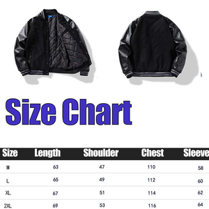 Chaqueta Varsity Hombre Color Negro con Mangas de Cuero de Primera Calidad y Impresión Personalizada de Calidad - Product Image 6