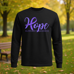 Camiseta de manga larga Alzheimer Warrior, camiseta promocional de concientización con mensaje de esperanza para una cura - Product Image 3