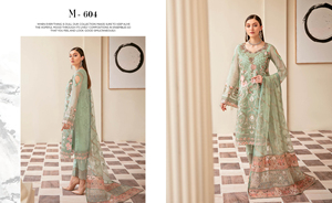 Ramsha ชุดเดรสชีฟองปักลายสำหรับงานปาร์ตี้ของผู้หญิงเสื้อผ้าอินเดียและปากีสถานล่าสุด - Product Image 4