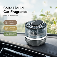 Diffuseur de parfum liquide pour voiture, ventilateur rotatif solaire en plastique, parfum naturel longue durée