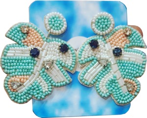 2025 nuevo diseño hecho a mano semilla cuenta bordado azul serpiente grandes pendientes colgantes para mujer - Product Image 4