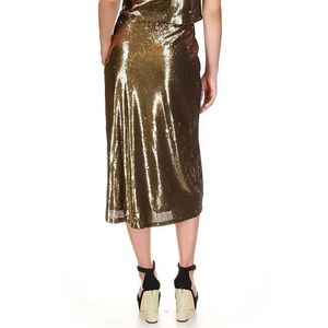 Gonna midi in raso Michael Kors con vita naturale e accenti di paillettes - Product Image 3