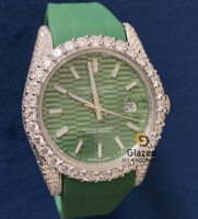 Montre de luxe pour homme en acier inoxydable, avec mouvement automatique ETA, sertie de diamants cultivés en laboratoire, grand cadran de 41 mm, style hip-hop mécanique.